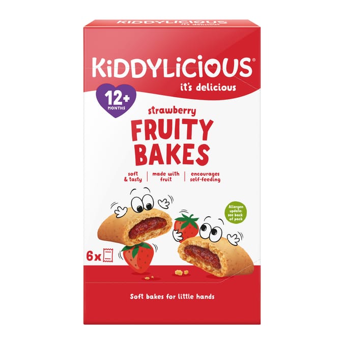 Kiddylicious Strawberry Fruity Bakes 132g (6x 22g) 12+ Months