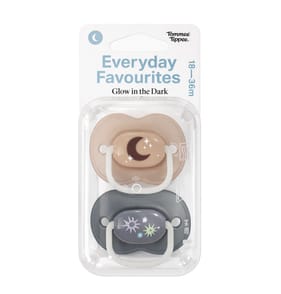 Tommee Tippee Everyday Favourites Glow In The Dark Soother 18-36 Months - Cream