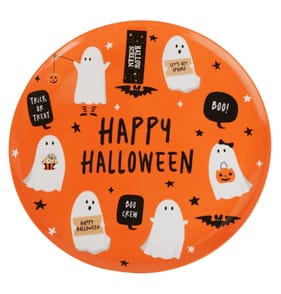 Hallow Scream Halloween Melamine Plate - Orange