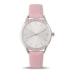 A La Mode Silver Leather Watch - Pink
