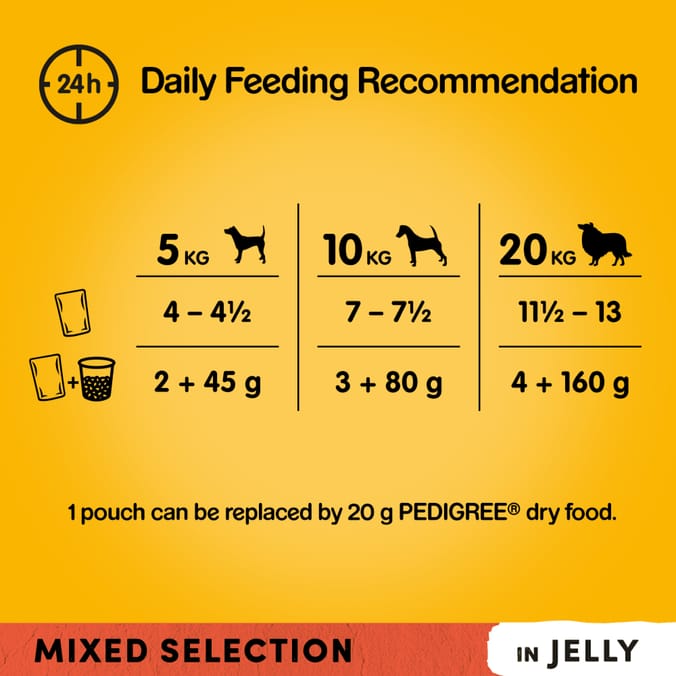 Pedigree Mixed Selection in Jelly Adult Wet Dog Food Pouches 12 x 100g