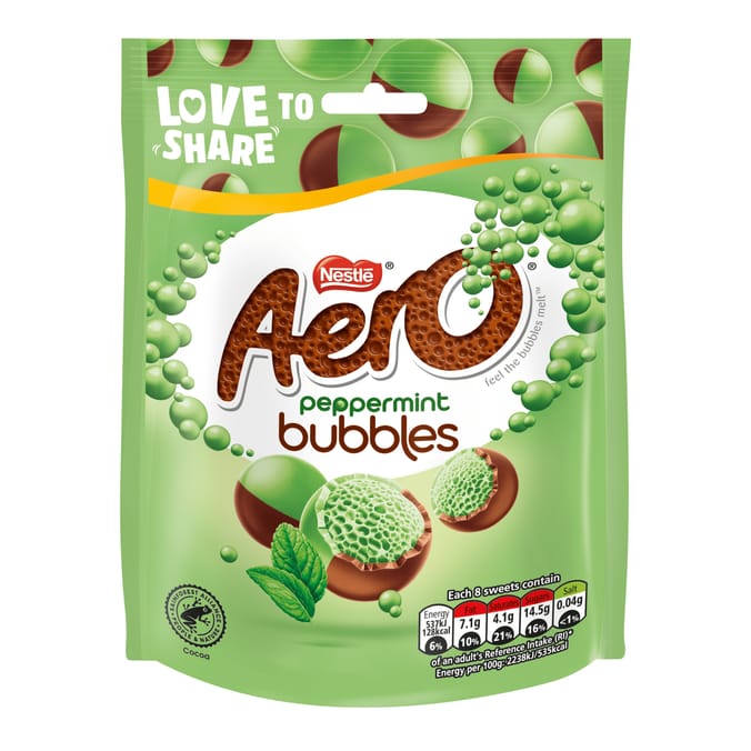 Aero Bubbles Peppermint Sharing Bag 92g