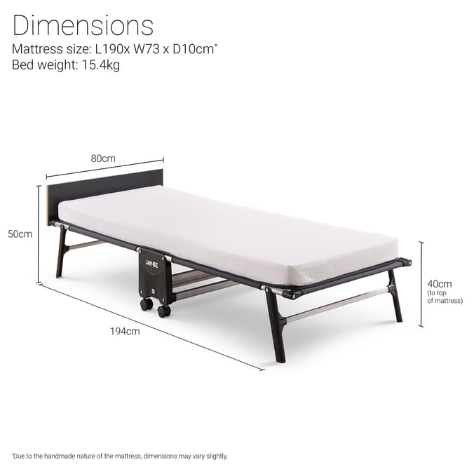 Jay-Be RM80 Rollaway Folding Bed with Memory Mattress - Single