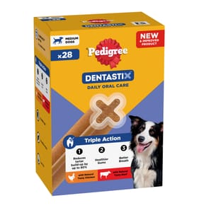 Pedigree Dentastix Daily Dental Chews Medium Dog Treat 28 Sticks 