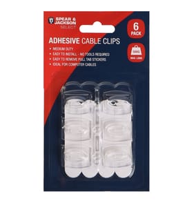 Spear & Jackson Adhesive Cable Clips 6 Pack