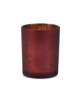 Winter Charm Small Mercury Tealight Holder - Red