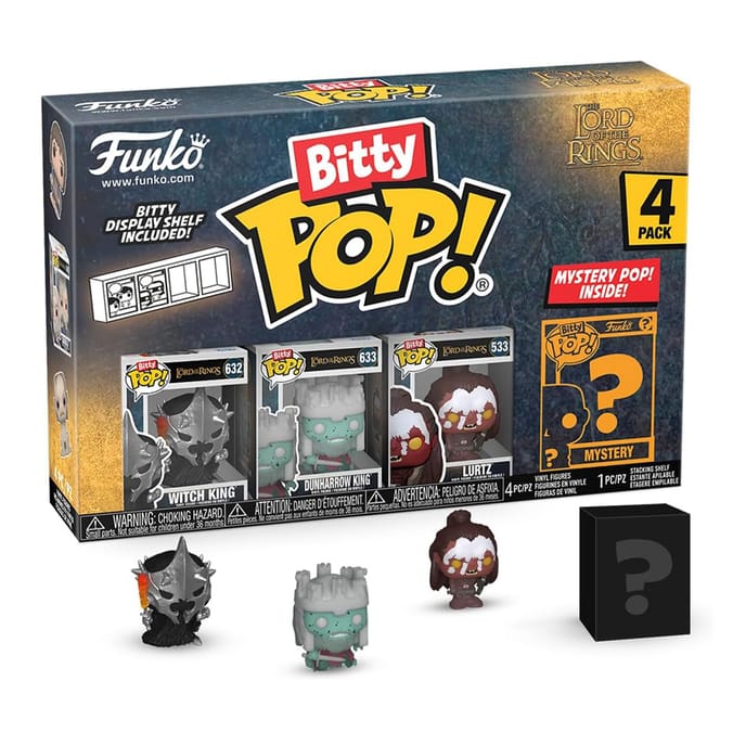 Funko Bitty Pop! Lord Of The Rings Mini Vinyl Figure 4 Pack - Witch King, Dunharrow King, Lurtz & Mystery
