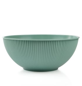 Summer Ribbed Plastic Salad Bowl - Green
