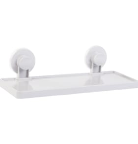 Everyday Essentials Plastic Suction Shelf - White