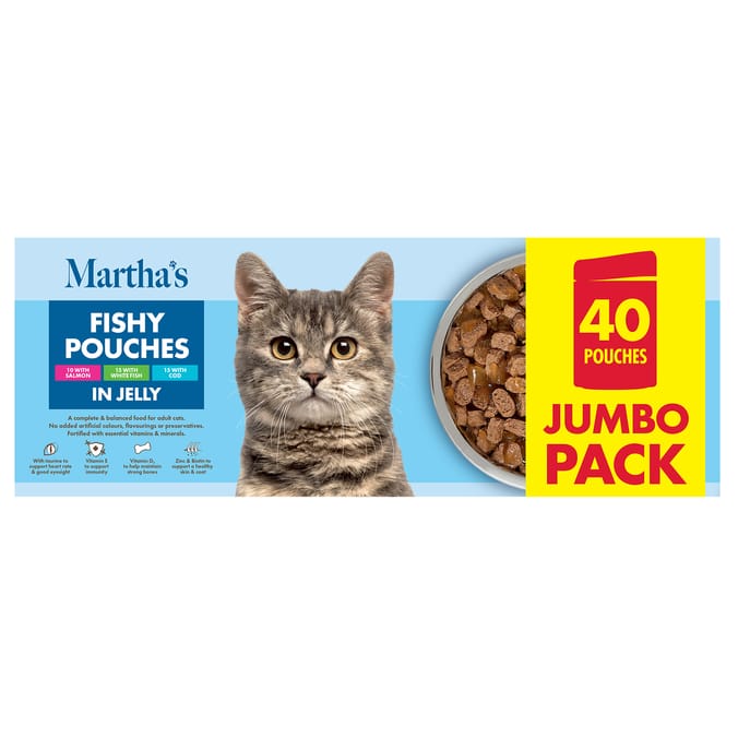 Martha's 40 x 100g Fishy Pouches In Jelly Jumbo Pack