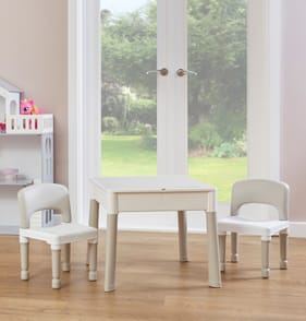 Liberty House Toys Kids 5-in-1 Activity Table and Two Chairs Set Grey