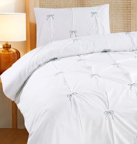 Home Collections Blue Bow Duvet Set - Single
