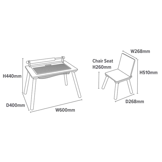 Liberty House Toys White Writing Multi-Purpose Table and Chair Set