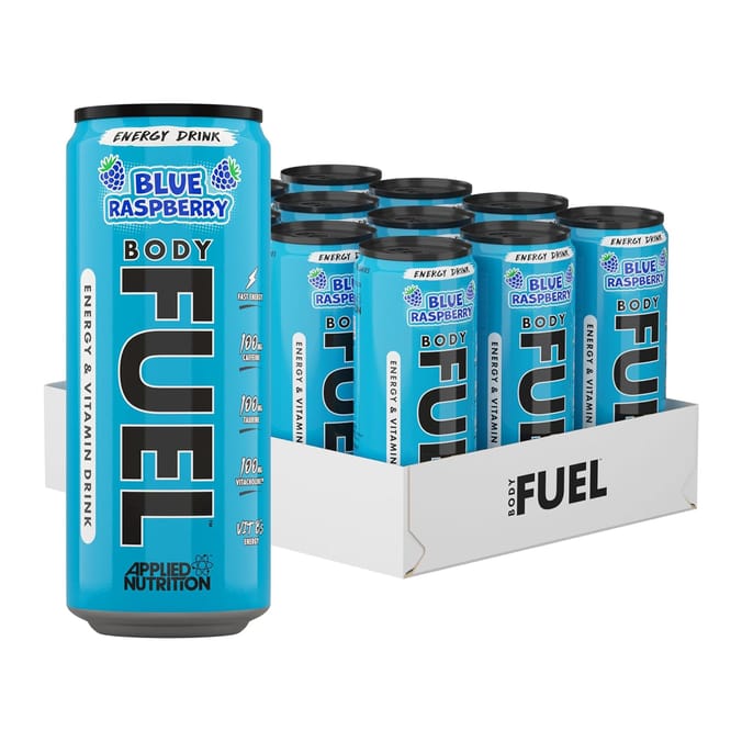 BodyFuel Energy & Vitamin Drink 330ml - Blue Raspberry x12