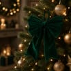 Festive Feeling Alpine Woods Velvet Hanging Christmas Bow