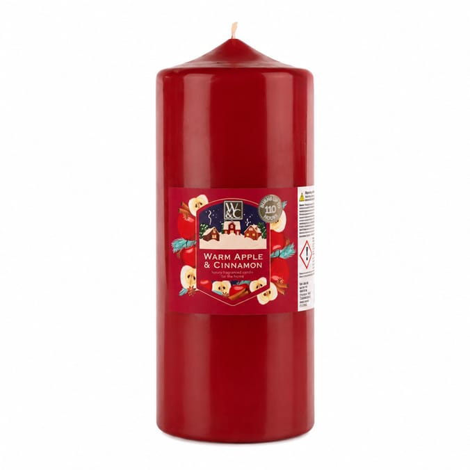 Wickford & Co Large Scented Pillar Candle - Apple & Cinnamon 