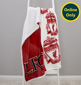 Liverpool FC Crested Sherpa Fleece Blanket