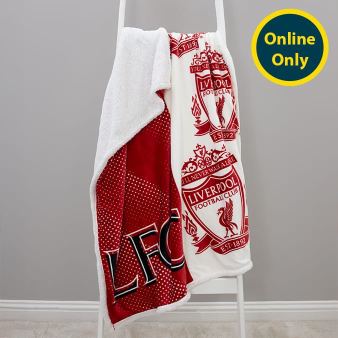 Liverpool FC Crested Sherpa Fleece Blanket