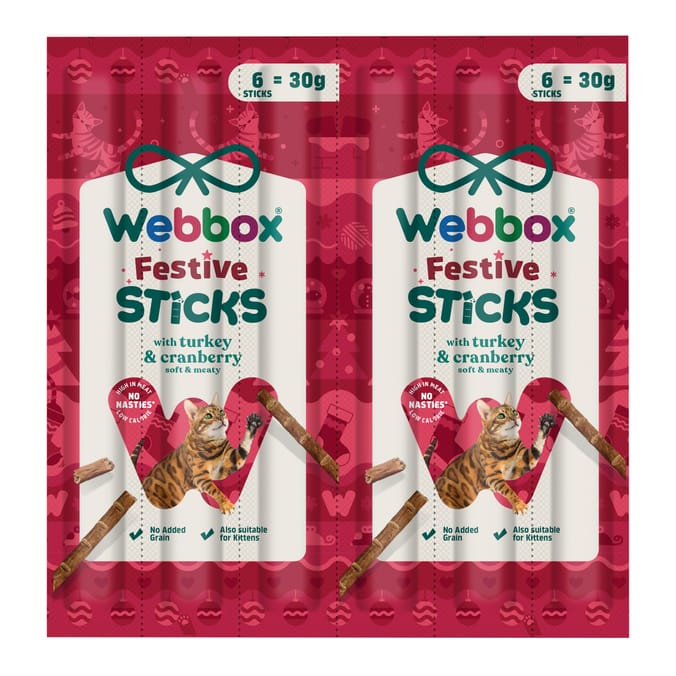 Webbox Festive Sticks 6 x 5g (30g) - Turkey and Cranberry x25