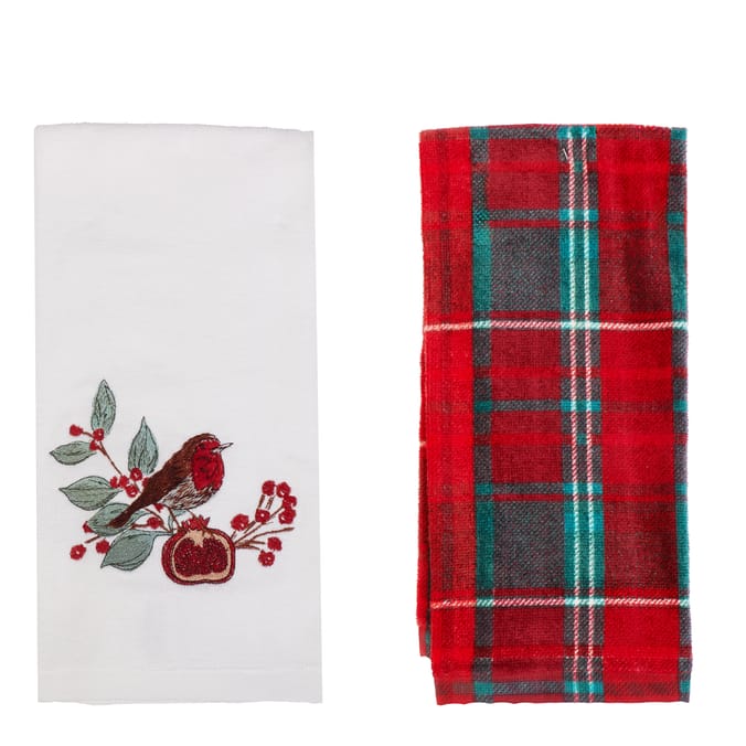 Festive Feeling Tea Towels 2 Pack - Robin