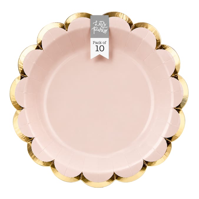 Let's Party Scalloped Paper Plates 10 Pack