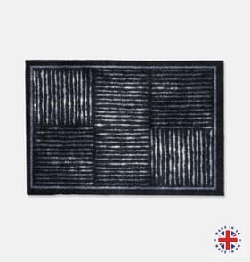 Check Black Door Mat 40x60