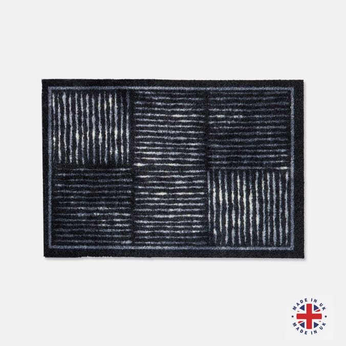 Check Black Door Mat 40x60