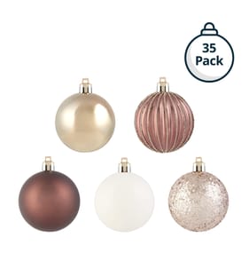 Winter Luxe 7cm Christmas Baubles 35 Pack