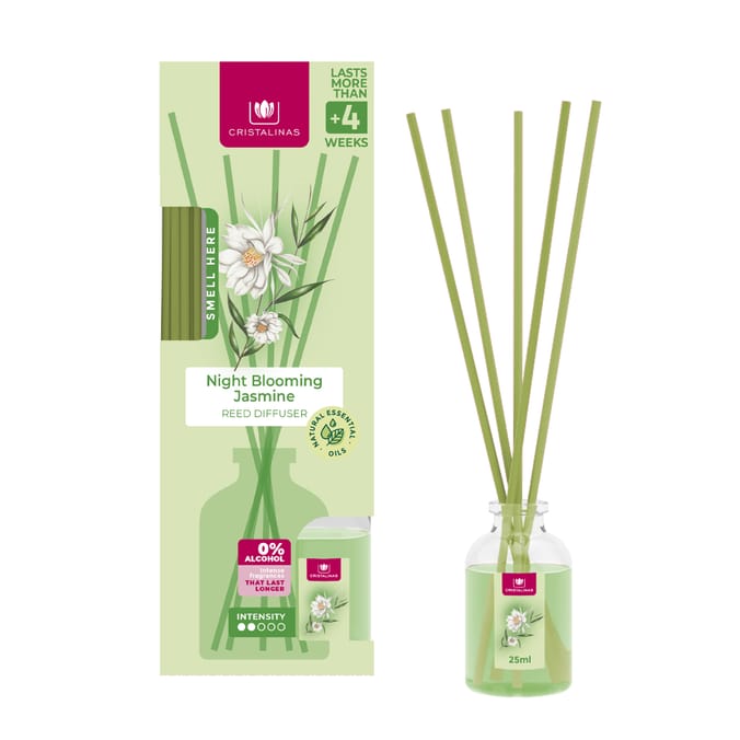 Cristalinas Reed Diffuser 25ml - Night Blooming Jasmine 