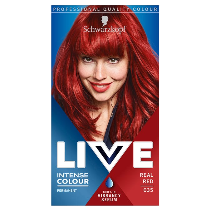 Schwarzkopf Live Intense Colour Red Hair Dye Permanent- Real Red 035