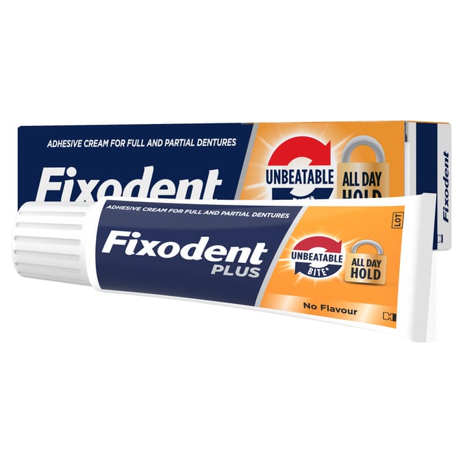 Fixodent Plus Unbeatable Bite Denture Adhesive Flavour Free 40g