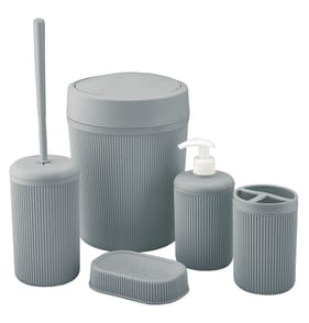 Everyday Essentials 5 Piece Bathroom Set - Grey