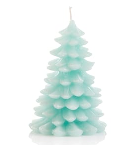  Joyful Xmas Tree Candle 15cm - Green