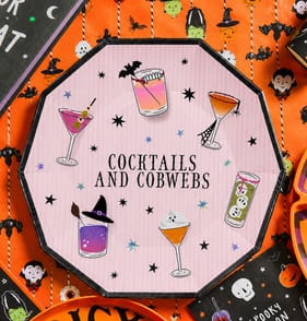Hallow Scream Cocktails & Cobwebs Paper Plates 10 Pack