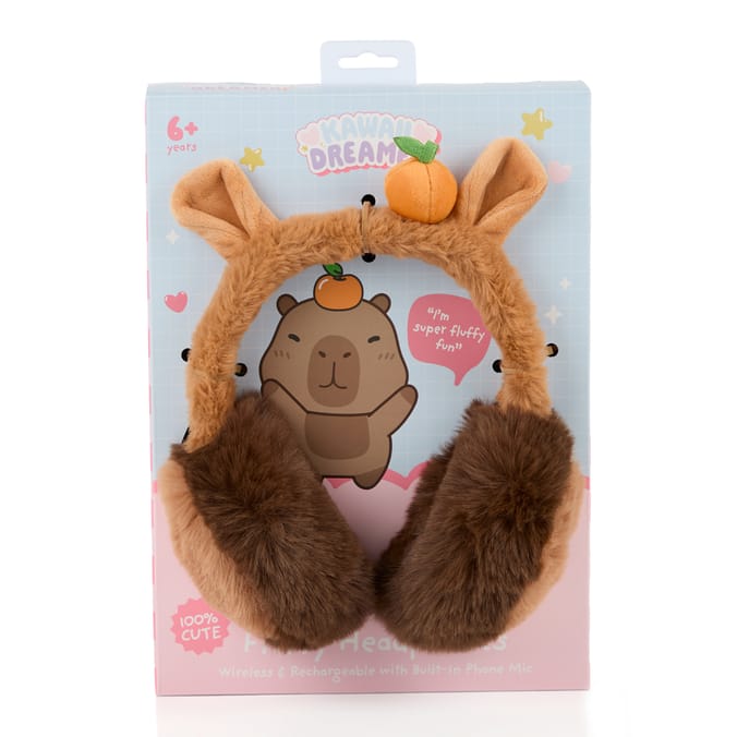 Kawaii Dreamer Fluffy Wireless Headphones - Capybara