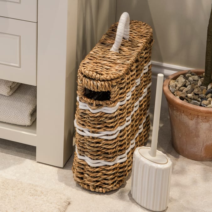 Hinch Home Straw Woven Caddy With Lid