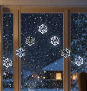  Prestige Mains Operated LED Infinity Curtain Lights - Snowflake