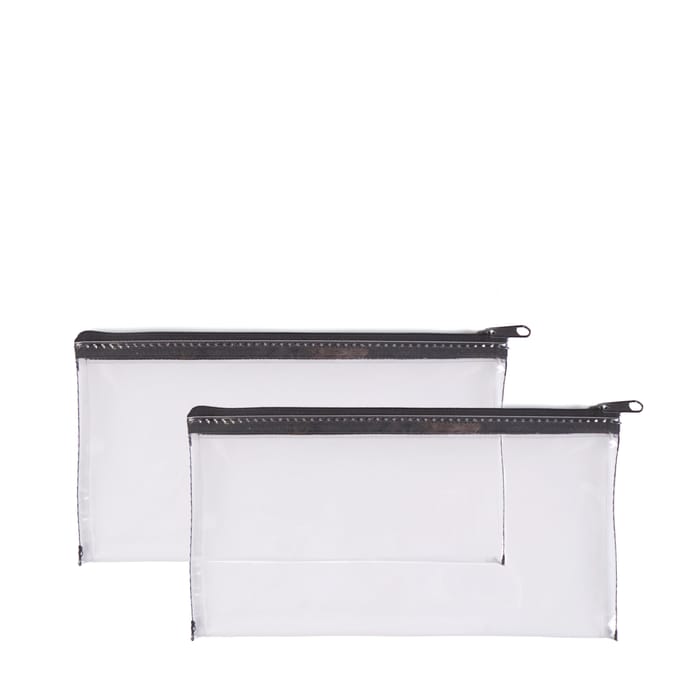 Stationery Store Clear PVC Pencil Case Small x2
