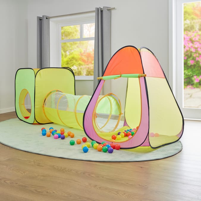 Liberty House Toys Kids Colourful Kids Play Tent & Tunnel Set 100 Colourful Balls