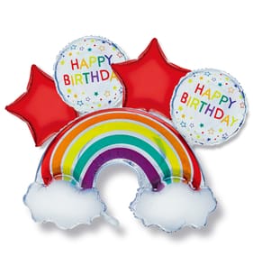 Lets Party Foil Balloons Rainbow Bouquet