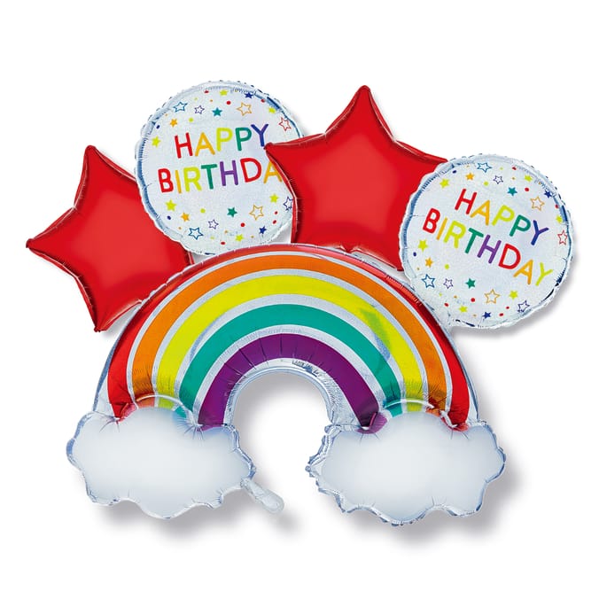Lets Party Foil Balloons Rainbow Bouquet