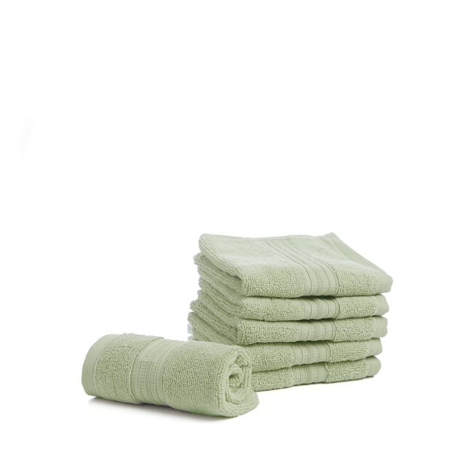 Home Collections Sage Green 6 Luxury Face Cloths
