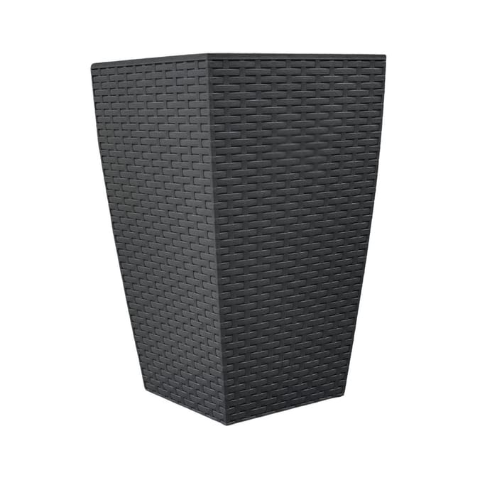 Rattan Square Planter 45cm - Black