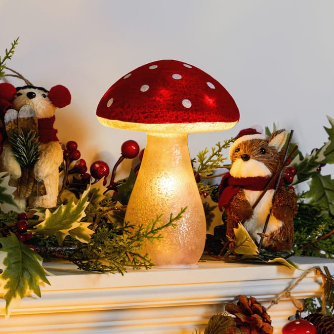 Festive Feeling LED Glass Mushroom