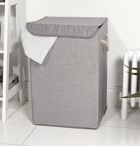 Home Collections Folding Laundry Hamper - Glitter Grey