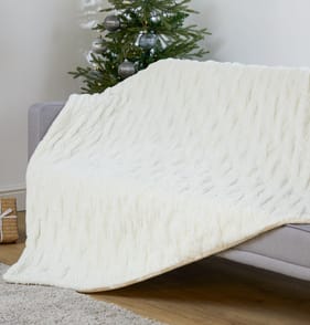 The Winter Warmer Collection Ginnie Faux Fur Throw - Cream
