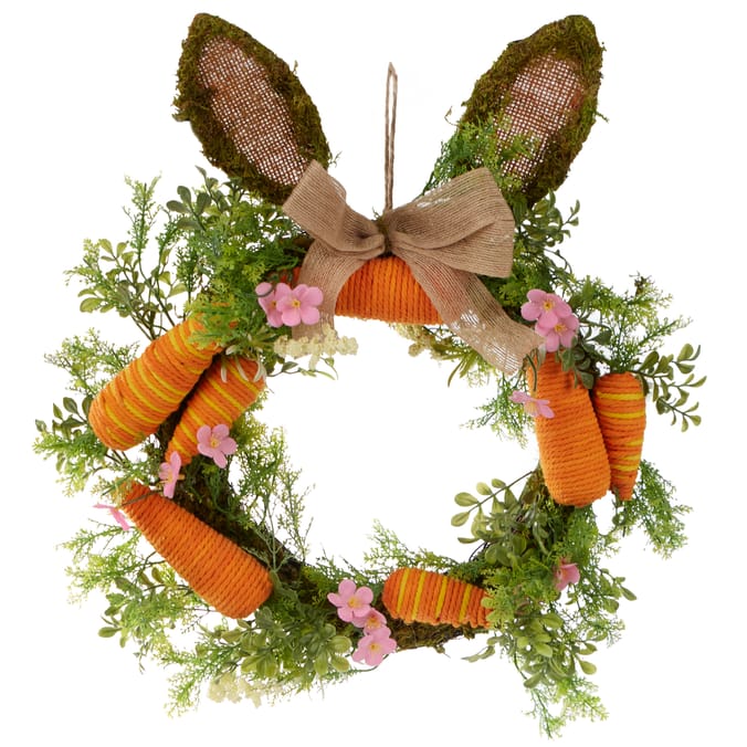 Happy Easter Easter Carrot Bunny Wreath
