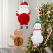 Sleigh Bells 3 Hanging Character Decorations