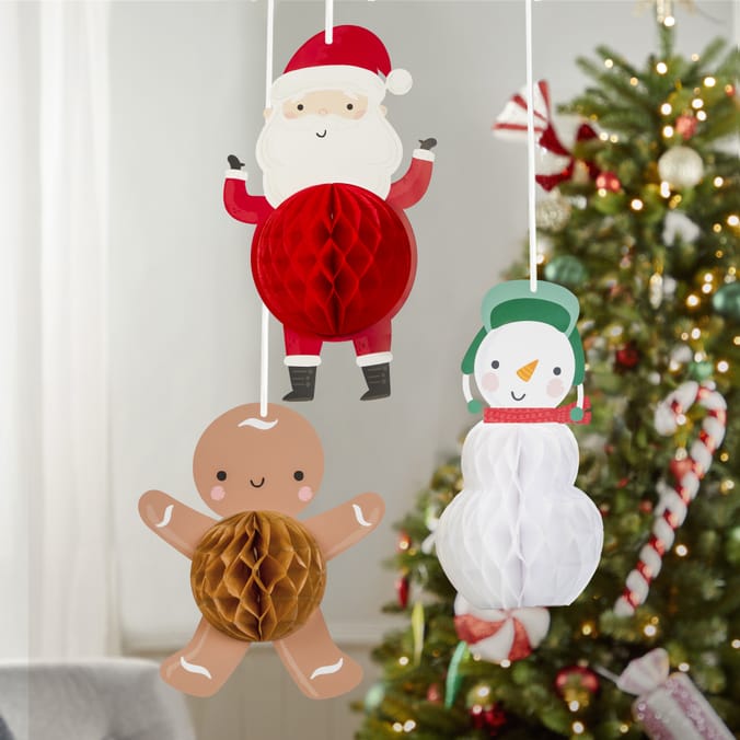 Sleigh Bells 3 Hanging Character Decorations