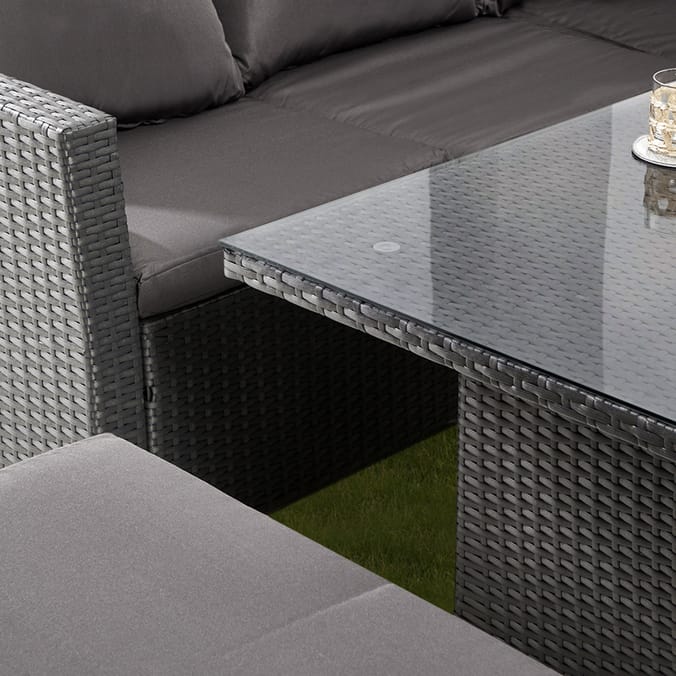 The Outdoor Living Collection Venice Dining Sofa Set - Grey w/ Brown